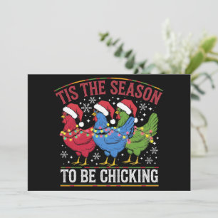 Het Is De Tijd Om Te Kippen Kerst Kip Western Feestdagenkaart