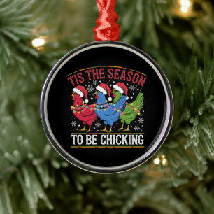 Het Is De Tijd Om Te Kippen Kerst Kip Western Metalen Ornament