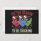 Het Is De Tijd Om Te Kippen Kerstkip Western Feestdagenkaart (Voorkant)