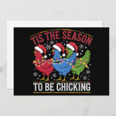 Het Is De Tijd Om Te Kippen Kerstkip Western Feestdagenkaart (Voorkant / Achterkant)