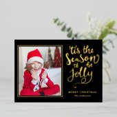 Het Is De Tijd Om Vrolijk Te Zijn Bewerkbare Kleur Folie Feestdagenkaart (Staand Voorkant)