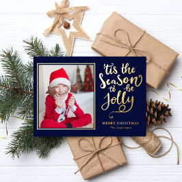 Het Is De Tijd Om Vrolijk Te Zijn Bewerkbare Kleur Folie Feestdagenkaart