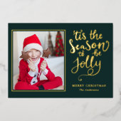 Het Is De Tijd Om Vrolijk Te Zijn Bewerkbare Kleur Folie Feestdagenkaart (Voorkant)