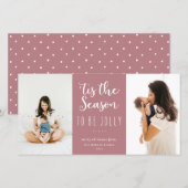 Het Is De Tijd Om Vrolijk Te Zijn Feestelijke Roos Feestdagenkaart (Voorkant / Achterkant)