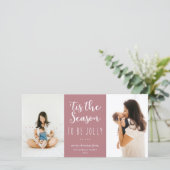 Het Is De Tijd Om Vrolijk Te Zijn Feestelijke Roos Feestdagenkaart (Staand voorkant)