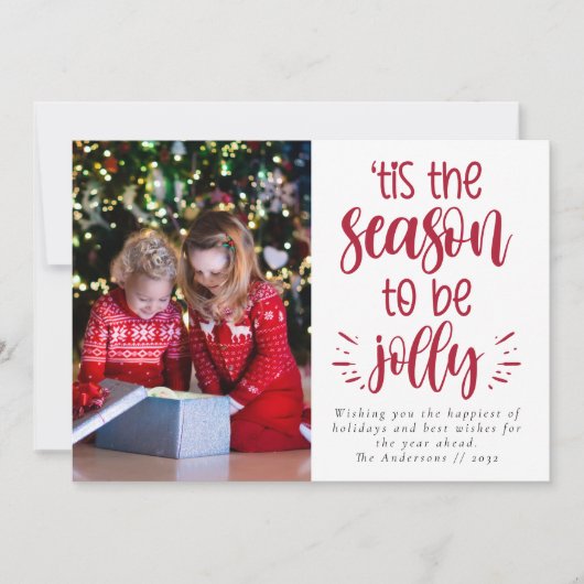 Het is de tijd om vrolijk te zijn foto feestdagenkaart (Voorkant)