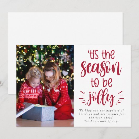 Het is de tijd om vrolijk te zijn foto feestdagenkaart (Voorkant / Achterkant)