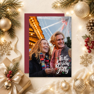 Het is de tijd om vrolijk te zijn Foto Kerstkaart