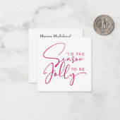 Het is de tijd om vrolijk te zijn, vakantie notitiekaartje (Voorkant / Achterkant in situ)