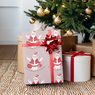 Het Is De Tijd Om Yoga Kerstman Te Ademen Cadeaupapier