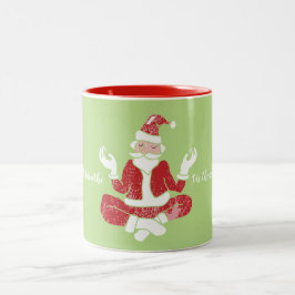 Het Is De Tijd Om Yoga Kerstman Te Ademen Tweekleurige Koffiemok