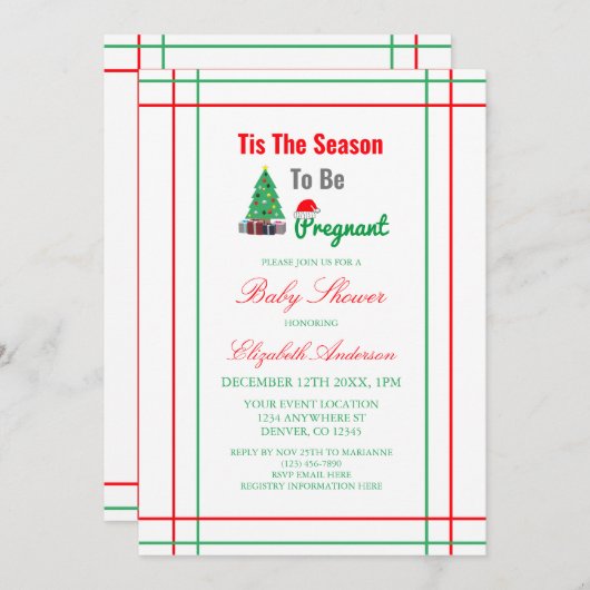 Het Is De Tijd Om Zwanger Te Zijn Baby Shower Kaart (Voorkant / Achterkant)