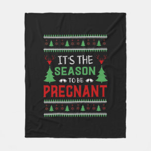 Het Is De Tijd Om Zwanger Te Zijn Funny Kerstmis Fleece Deken