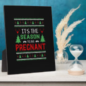 Het Is De Tijd Om Zwanger Te Zijn Funny Kerstmis Fotoplaat (Zijkant)