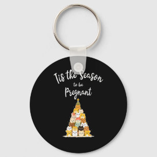 Het Is De Tijd Om Zwanger Te Zijn Schattige Kerstb Sleutelhanger