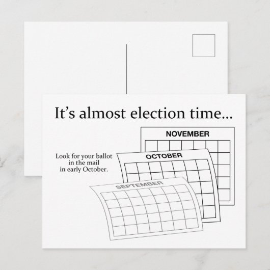 Het is de tijd van de algemene verkiezingen in Cal Briefkaart (Voorkant / Achterkant)