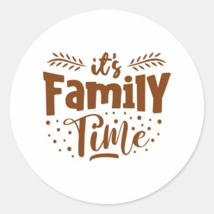 Het is de tijd van de familie ronde sticker