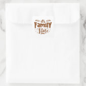 Het is de tijd van de familie vierkante sticker (Tas)