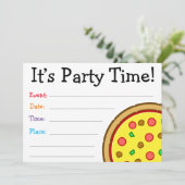 Het is de tijd van de Partij! Illustratie: Pizza B Kaart (Staand voorkant)