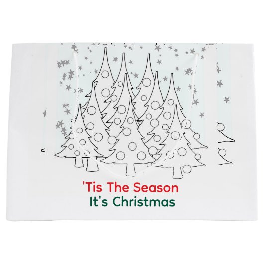 Het is de tijd van het jaar Het is Kerstbomen Groot Cadeauzakje (Voorkant)