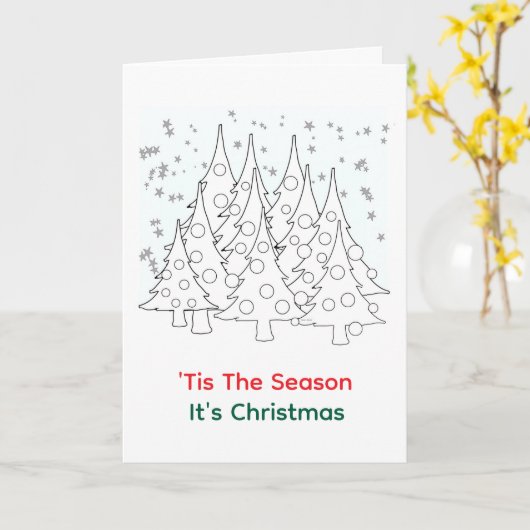 Het is de tijd van het jaar Het is Kerstbomen Kaart (Gele Bloem)