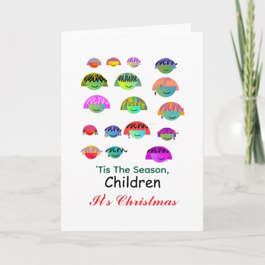 Het is de tijd van het jaar, kinderen Het is Kerst Kaart (Voorkant)