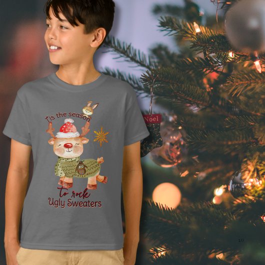 Het is de tijd van het jaar om lelijke rendiertrui t-shirt