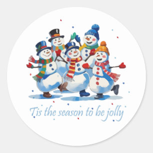 Het is de tijd van het jaar om vrolijk te zijn Dan Ronde Sticker
