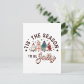 Het is de tijd van het jaar om vrolijk te zijn met aankondigingskaart (Staand voorkant)