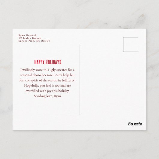 Het is de tijd van het jaar voor modevernedering K Briefkaart (Achterkant)