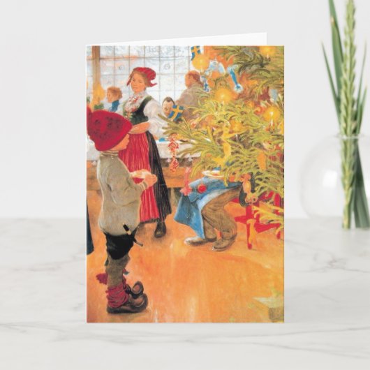 Het is de Tijd van Kerstmis opnieuw - Jongen die Feestdagen Kaart (Voorkant)