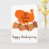 Het is de tijd van Turkije - Happy Thanksgiving Kaart (Gele Bloem)
