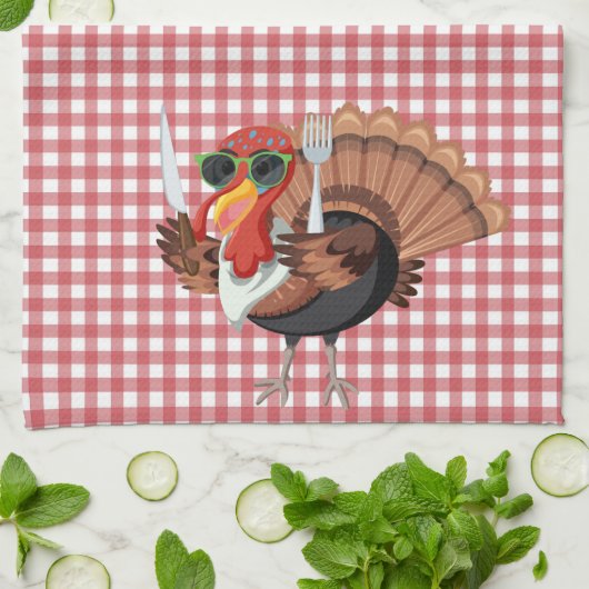 Het is de tijd van Turkije met de keukenhanddoek v (Gevouwen)