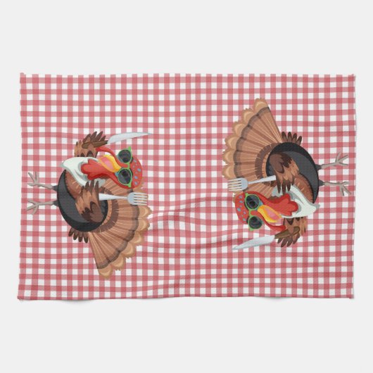 Het is de tijd van Turkije met de keukenhanddoek v (Horizontaal)