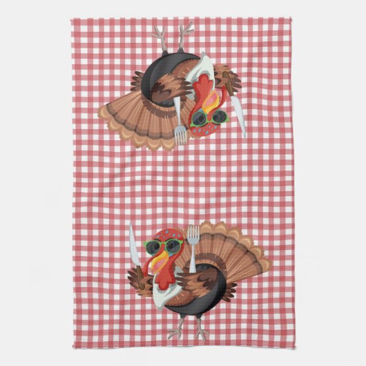 Het is de tijd van Turkije met de keukenhanddoek v (Verticaal)