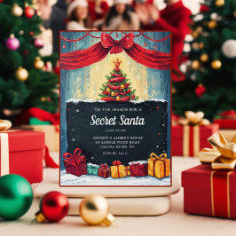 Het is de Tijd voor een Geheime Kerstman Uitnodigi Kaart