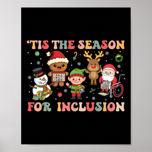 Het Is De Tijd Voor Inclusie Kerst Sped Leraar Poster (Voorkant)