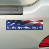 Het is de uitgave, stom! - Anti Obama Bumpersticker (Op auto)