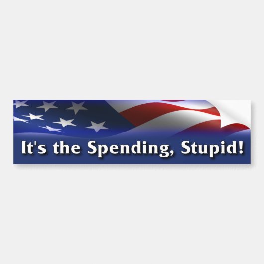 Het is de uitgave, stom! - Anti Obama Bumpersticker (Voorkant)