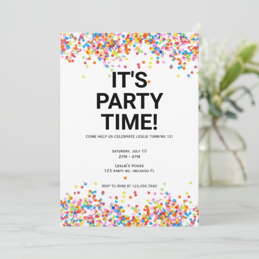 Het is de uitnodiging van de Dag van de Tijd van d (Staand voorkant)