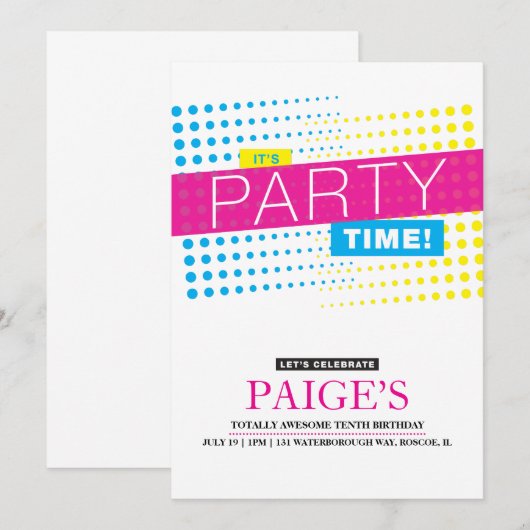 Het is de uitnodiging van de Dag van de Tijd van d (Voorkant / Achterkant)