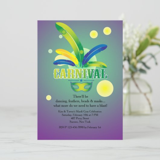 Het is de Uitnodiging van de Tijd van Carnaval (Staand voorkant)