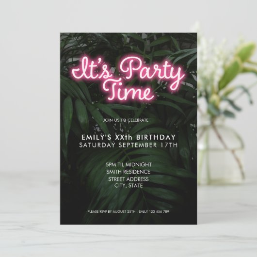 Het is de uitnodiging van de Tijd van de Partij Mo (Staand voorkant)