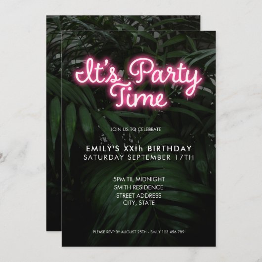 Het is de uitnodiging van de Tijd van de Partij Mo (Voorkant / Achterkant)