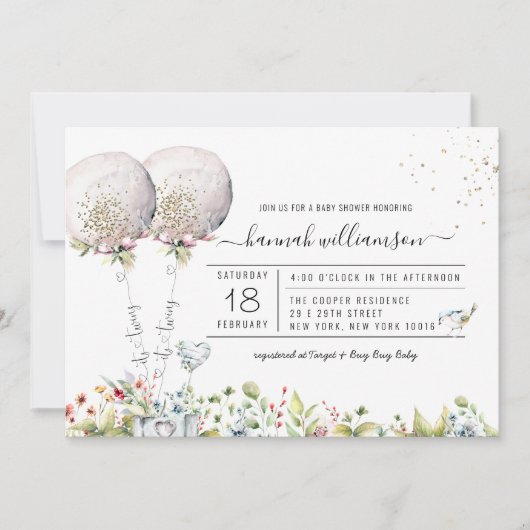 Het is de Uitnodiging van het Baby shower van de W (Voorkant)