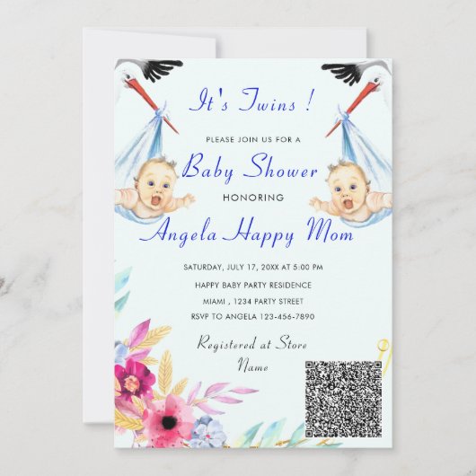 Het is de Uitnodiging van het Baby shower van het  (Voorkant)