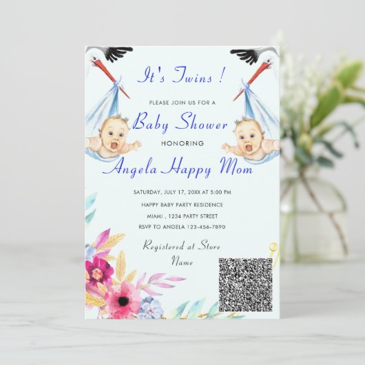 Het is de Uitnodiging van het Baby shower van het (Staand voorkant)