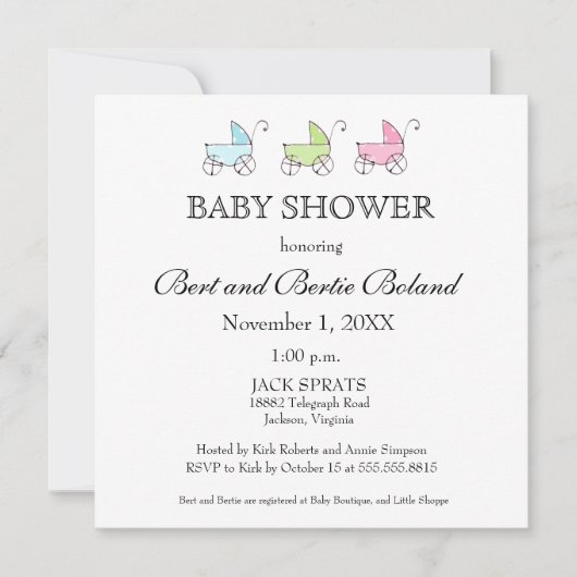 Het is de Uitnodiging van het Baby shower van Trip (Voorkant)