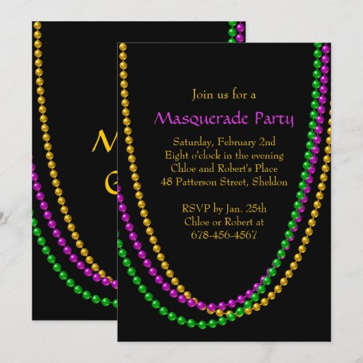 Het is de uitnodiging van Mardi Gras (Voorkant / Achterkant)