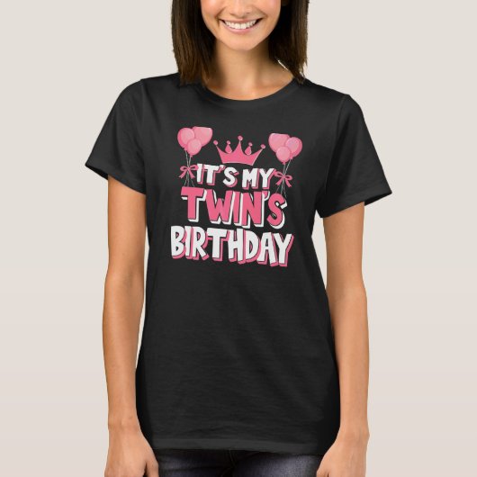 Het is de verjaardag van mijn tweeling t-shirt (Voorkant)